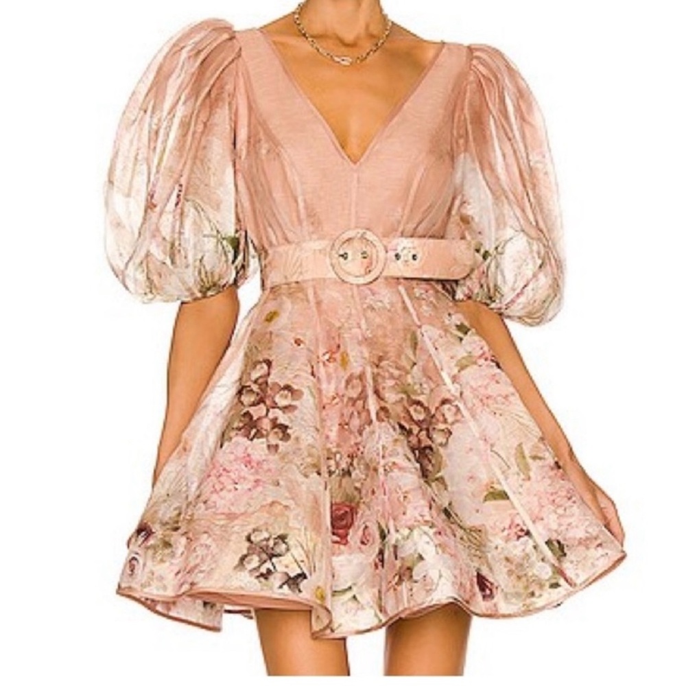 Zimmermann Floral Mini Belted Dress